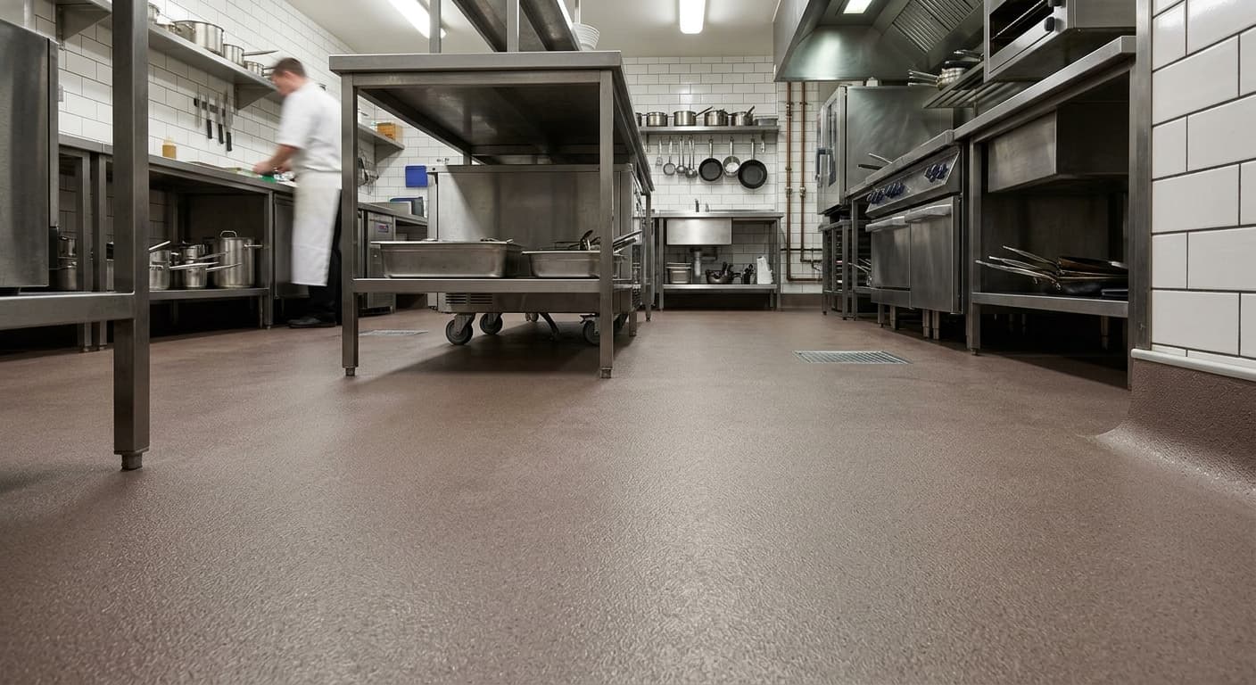 Polyurethane PU screed commercial kitchen floor