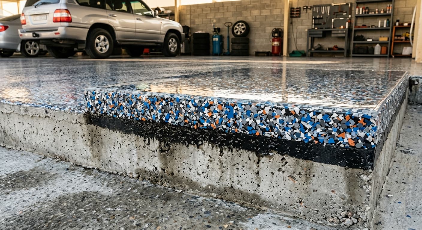 What Is a Garage Flake Floor? (And Why It Resists Heat)